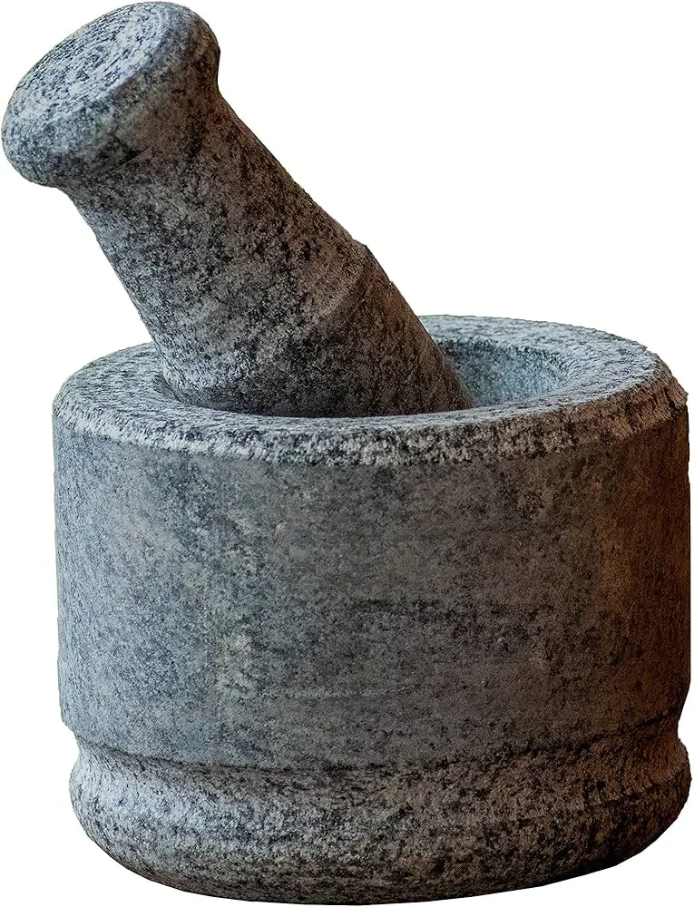 Jodhpur Stone Traditional Mortar and Pestle Grinder Traditional Oil-rubbed High Lustre Polish