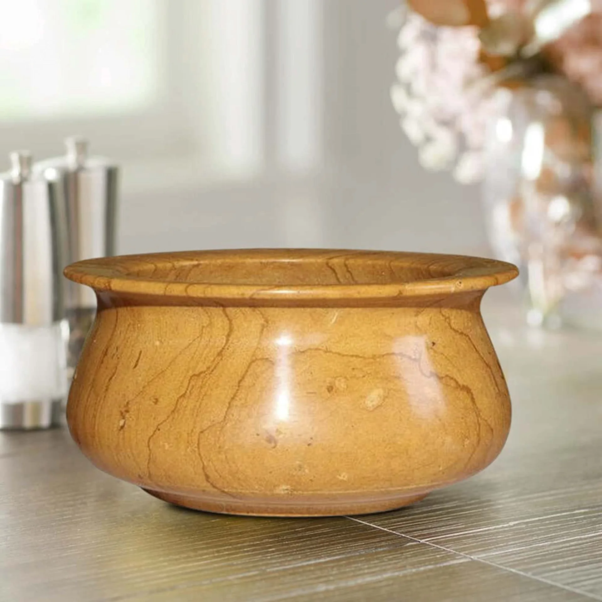 Jaisalmer Stone Traditional Curd Maker Matka Vessel Distressed Vintage Look with Hand-rubbed Pigments