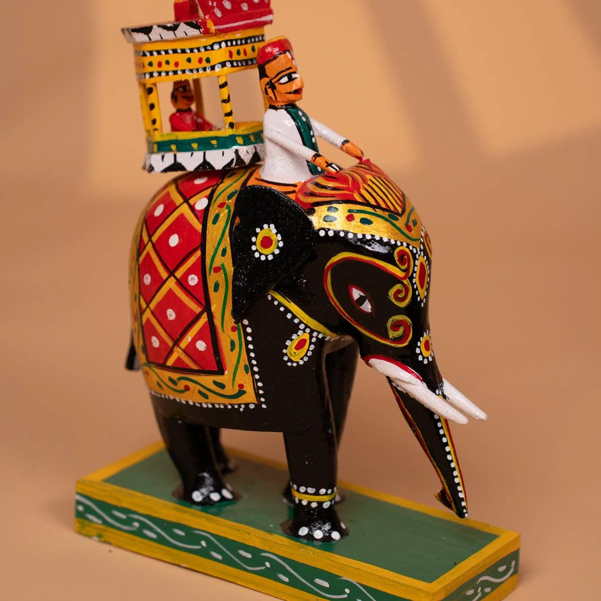 Kondapalli Ambari Elephant Procession Toy Set Traditional Oil-rubbed High Lustre Polish