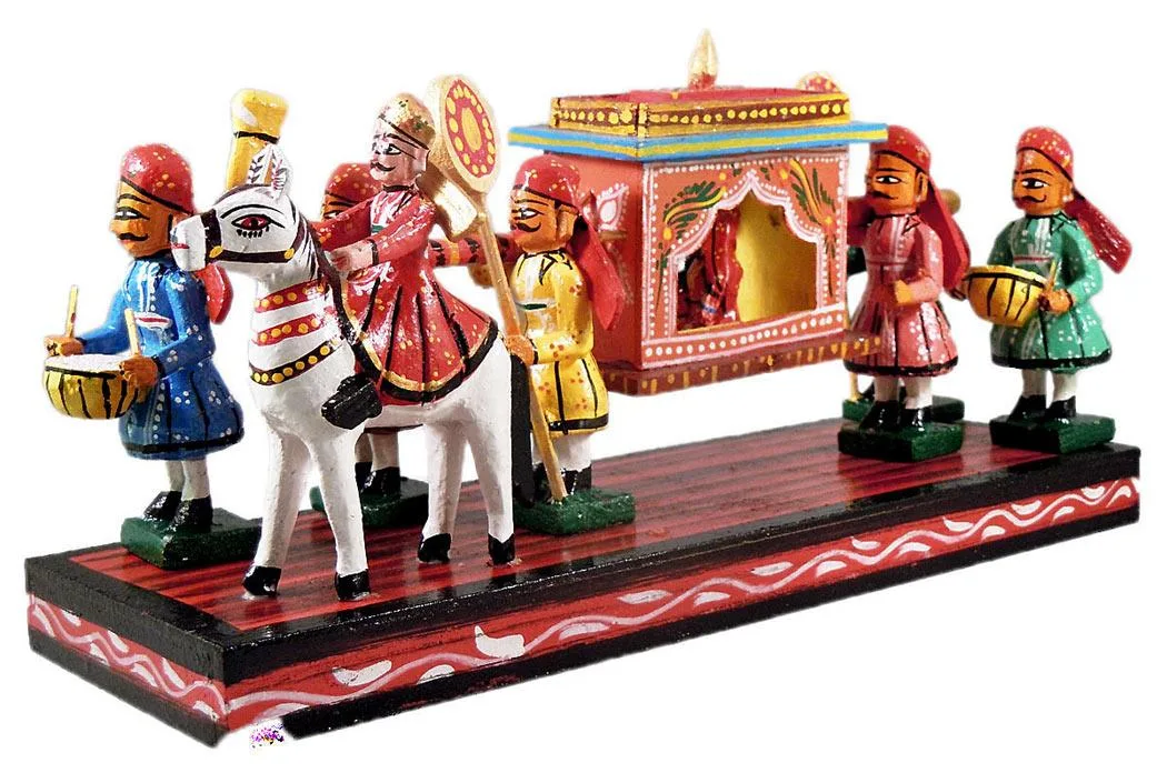 Kondapalli Royal Marriage Procession 15-Piece Set Antique Finish with Matte Wax Polish